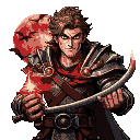 a dynamic fantasy portrait of simon belmont, vampire hunter, in a heroic stance with his whip glowing faintly with holy energy. his armor is detailed with gold trims and crimson accents, showing both battle damage and craftsmanship. the background feature