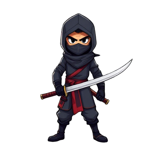 um ninja vibe ninja gaiden com espada de anime na costa ( estilo jogo de plataforma