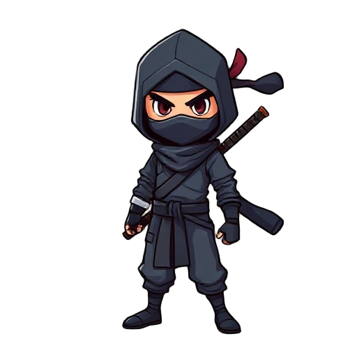 um ninja vibe ninja gaidem com espada de anime na costa