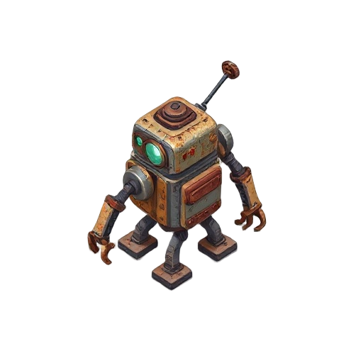 old rusty robot