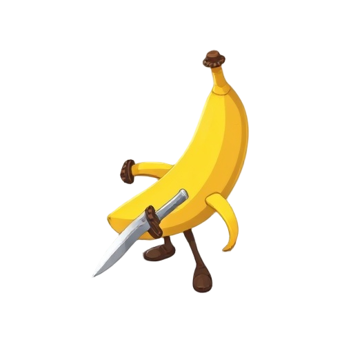 a banana with a dagger