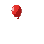 red balloon with white string