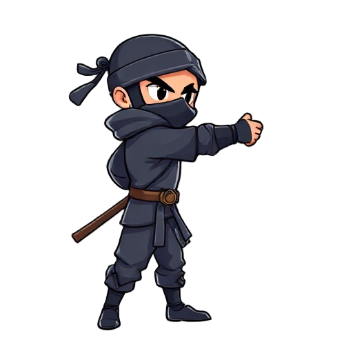 1man, full body camera view,facing the right, ninja,