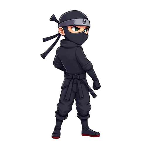 1man, full body camera view,facing the right, ninja,