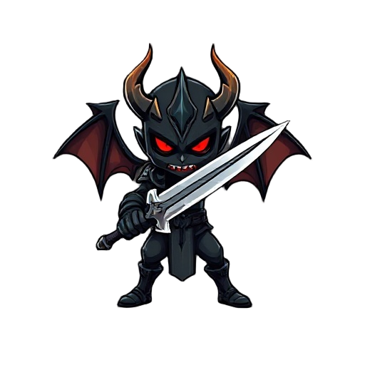 diablo negro con espada 