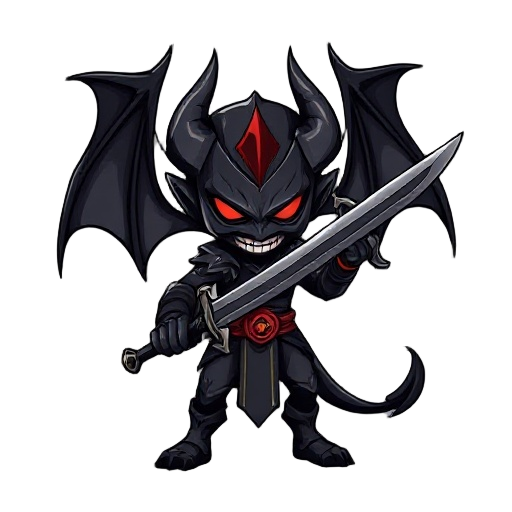 diablo negro con espada negra