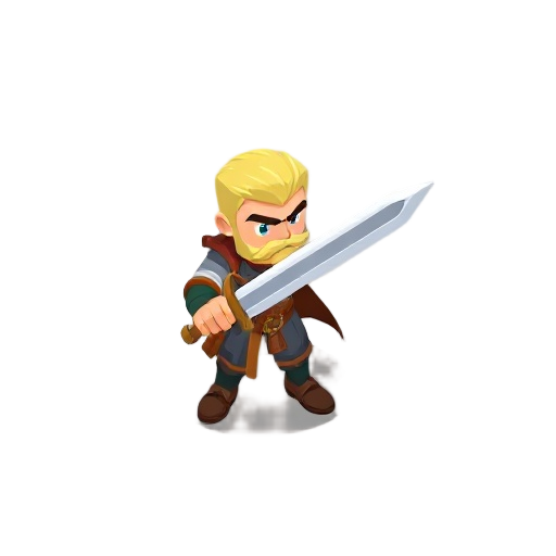 create a fighter with a sword in his hand