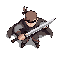 create a fighter with a sword in his hand