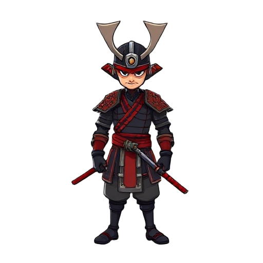 samurai with red katata