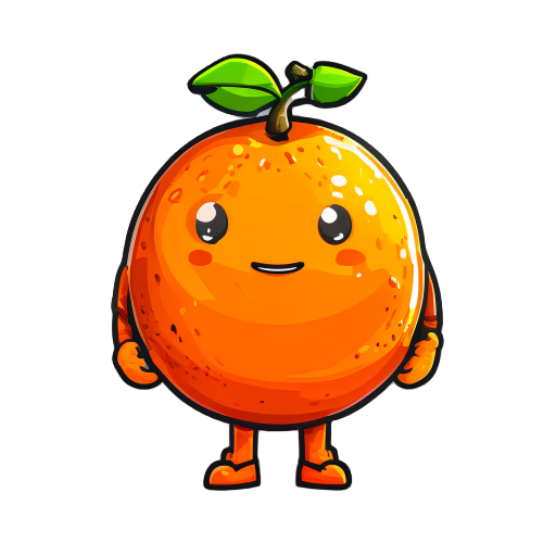 create a game sprite of a really cool orange character. just like the fruit, not humanoid like. with atittude.