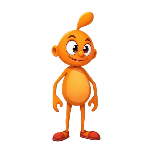 create a game sprite of a really cool orange character.