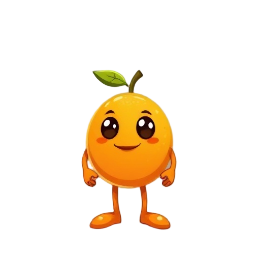create a game sprite of a really cool orange character. just like the fruit, not humanoid like