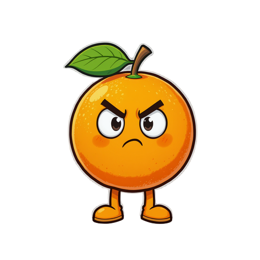 create a game sprite of a really cool orange character. just like the fruit, not humanoid like. with atittude.