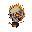 a skull on fire