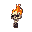 a skull on fire