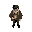 full body of a hero of a top down game, mid-age, have a jacket and flashlight