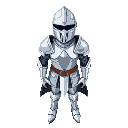 knight in shining silver armor, realistic