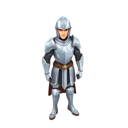knight in shining silver armor, realistic human, photorealistic