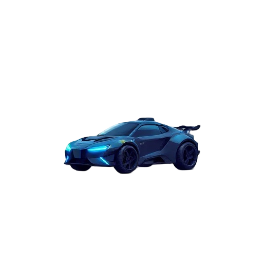 sci-fi dark and light blue theme car