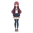 2d cute woman anime style full body