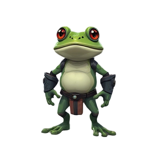 a cyberpunk warrior frog