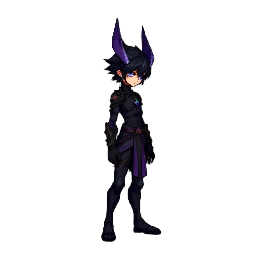 "a pixel-art side view sprite of noctis, a rank 3 dark-element human mousquetaire, limited to a maximum canvas size of 192x192 pixels. the art style must avoid anti-aliasing and soft gradients, instea