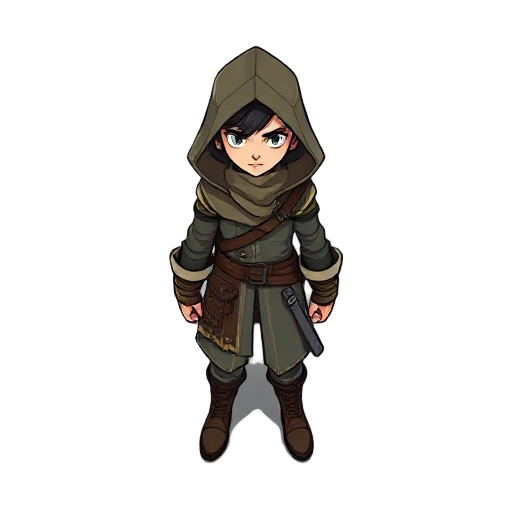 a rogue or thief in the style of octopath traveler 2