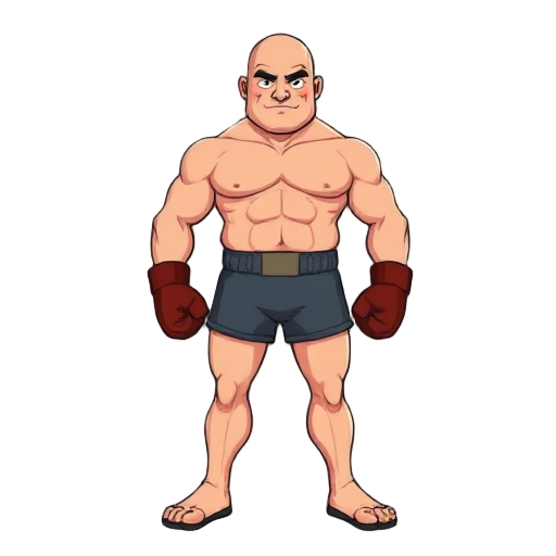 male bald in boxers