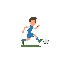 create a singular soccer player icon that is running towards the right 