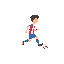 create a singular soccer player icon that is running towards the right  without a ball 