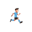 create a singular soccer player icon that is running towards the right without a ball 