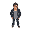 top down view of male person