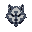 wolf face, with red eyes, icon, small image