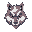 wolf face with red eye icon small image