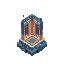 space elevator isometric view vivid colors