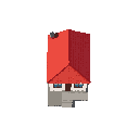 modern house 2 floors with red roof 
