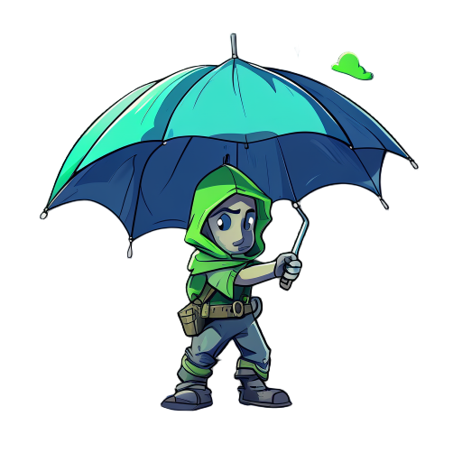 umbre o guardião da sustentabilidade ele usa o seu mágico guarda-chuva para combater o mal