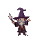create a detailed pixel art frame animation for a game, where the final image is divided into multiple sub-images, each serving as a continuous animation keyframe. design the sequence to depict [a wiz
