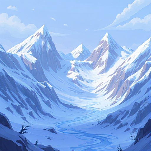 frozen mountains background based in freljord from league of legends