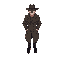 noir detective in a trench coat and fedora, 