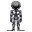 create a cyborg front view, futuristic looking