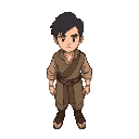 male human from middle ages, simple clothing. light skin, dark hair. 