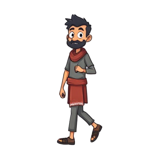 nepali man walking sprite 