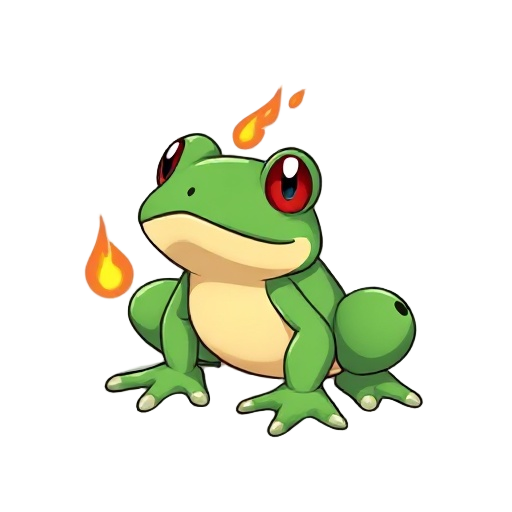 a frog fire poison type, pokemon style