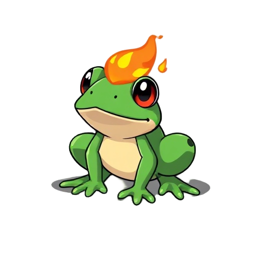 a frog fire poison type, pokemon style
