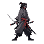 wandering ronin side view fighting stance
