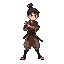 wandering ronin side view fighting stance