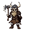 undead viking warrior. no horns. axe