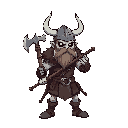 undead viking warrior. no horns. axe