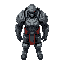 a futuristic sci-fi human warrior in bulky power armor